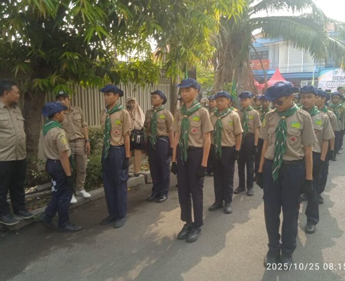 Pasukan Spemjitu Turut Warnai Lomba Gerak Jalan Hizbul Wathan Surabaya